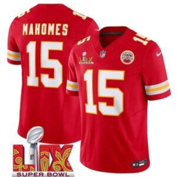 Mens Youths Kids Womens Patrick Mahomes Red 2025 Super Bowl LIX Stitched Jersey